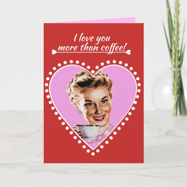 Tarjeta Festiva Te amo más que el café (Anverso)