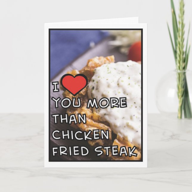 Tarjeta Festiva Te Amo Más Que El Carne Frita De Pollo (En Blanco) (Anverso)
