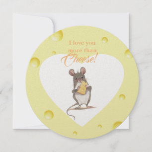 Tarjeta Festiva Te amo más que la carta redonda de queso
