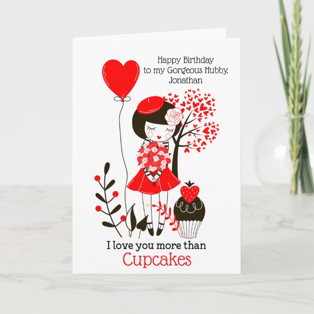 Tarjeta Festiva Te amo más que las magdalenas/cumpleaños del (Anverso)