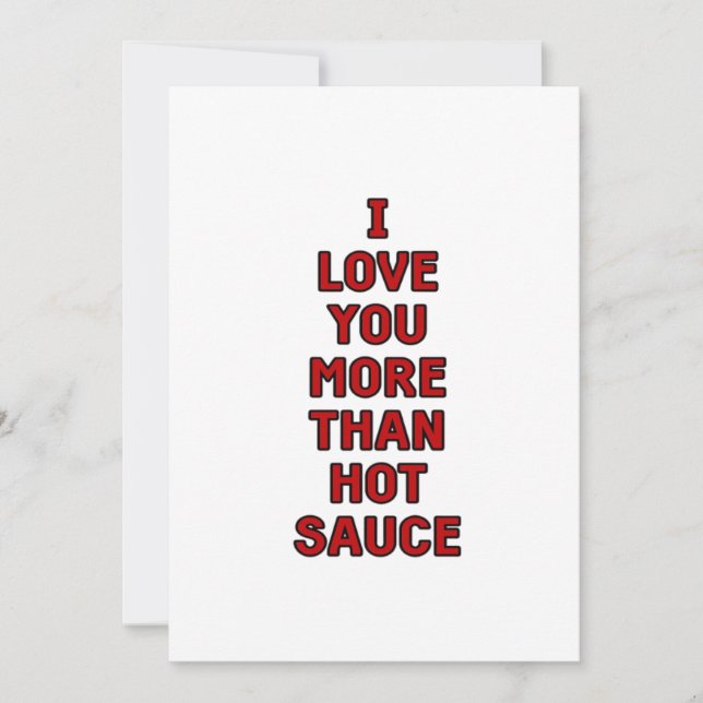 Tarjeta Festiva Te Amo Más Que Salsa Picante Funny Valentines Ca (Anverso)