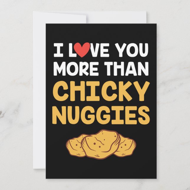 Tarjeta Festiva Te Amo Más Que Valentine De Nuggies De Pollo (Anverso)