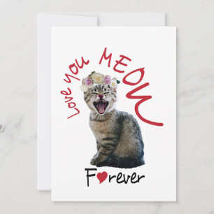 Tarjeta Festiva Te amo MEOW por siempre
