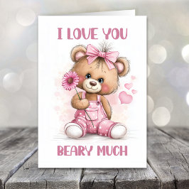 Tarjeta Festiva Te Amo Muchísimo Oso de Peluche Día de San Valentí