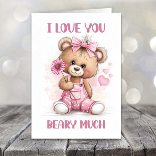 Tarjeta Festiva Te Amo Muchísimo Oso de Peluche Día de San Valentí