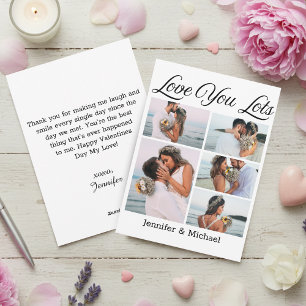 Tarjeta Festiva Te amo mucho, día de San Valentín de collage de 5