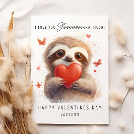 Tarjeta Festiva Te Amo Mucho | Día de San Valentín Sloth
