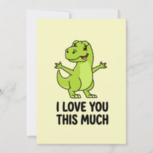 Tarjeta Festiva Te Amo Mucho Dinosaurio Bonito 