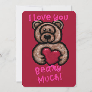 Tarjeta Festiva Te Amo Mucho Más Que Teddy Bear Valentine