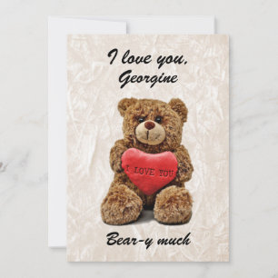 Tarjeta Festiva Te amo mucho, osito - Oso de peluche