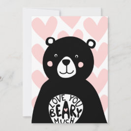 Tarjeta Festiva Te amo mucho oso escandinavo San Valentín