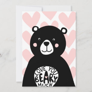 Tarjeta Festiva Te amo mucho oso escandinavo San Valentín