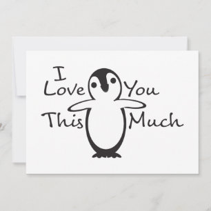 Tarjeta Festiva Te Amo Mucho Pingüino