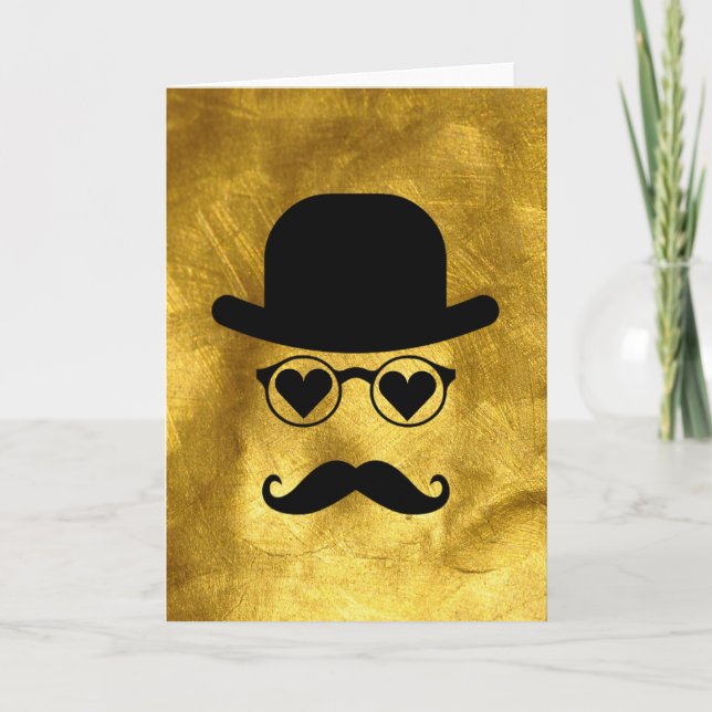 Tarjeta Festiva Te Amo Mustache (Anverso)