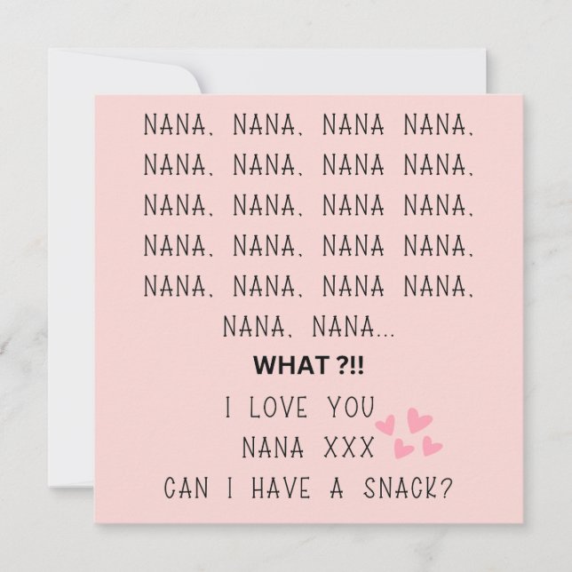 Tarjeta Festiva te amo nana abuela Día de la Madre corazones rosad (Anverso)