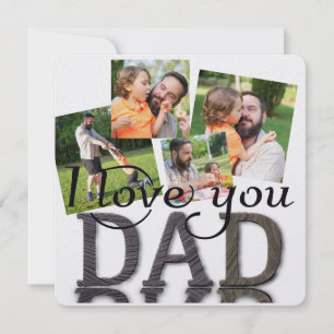 Tarjeta Festiva Te amo papá, collage de fotos