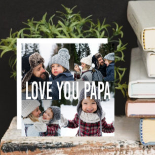 Tarjeta Festiva Te amo papá Collage de fotos el día del padre
