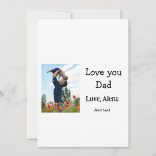 Tarjeta Festiva Te amo papá día del padre elegante añadir texto de