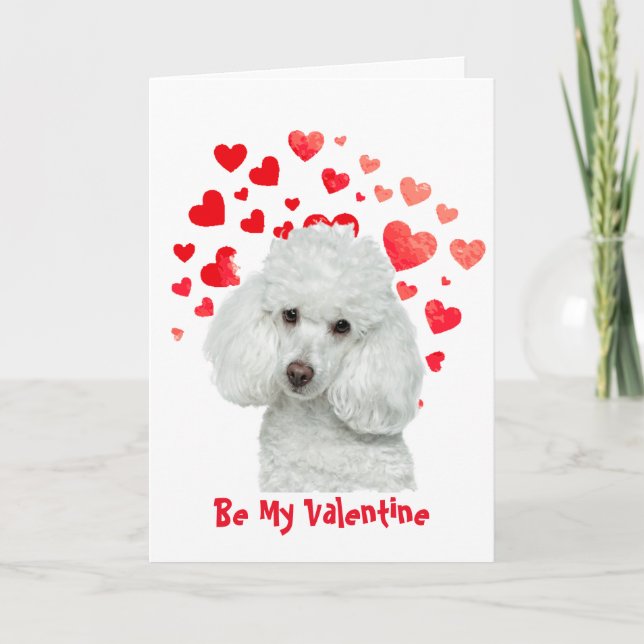 Tarjeta Festiva Te amo perro caniche de San Valentín (Anverso)