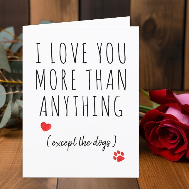Tarjeta Festiva Te Amo Perro Lover Funny Día de San Valentín (Subido por el creador)