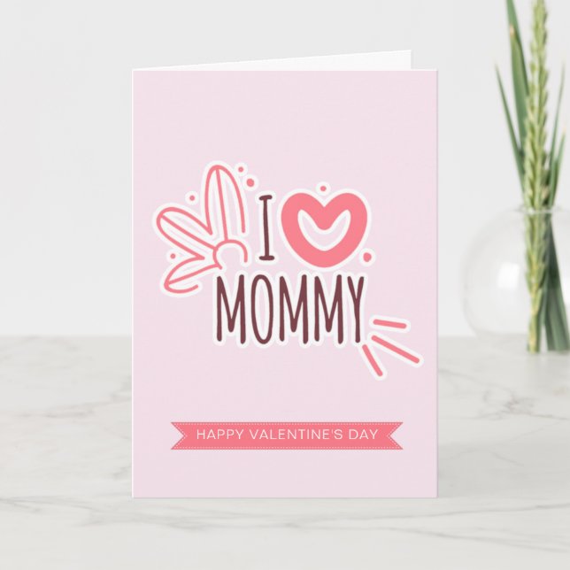 Tarjeta Festiva Te Amo Por Mamá Día de San Valentín (Anverso)
