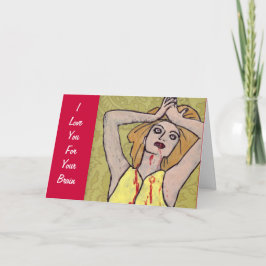 Tarjeta Festiva Te Amo Por Tu Cerebro San Valentín