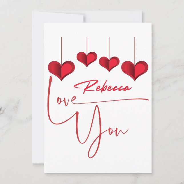 Tarjeta Festiva Te amo Rebecca - Feliz Día de San Valentín (Anverso)