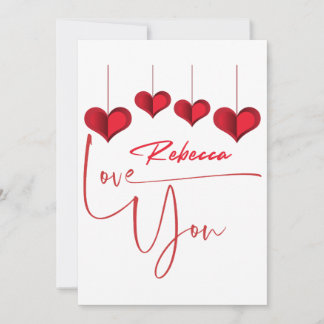 Tarjeta Festiva Te amo Rebecca - Feliz Día de San Valentín