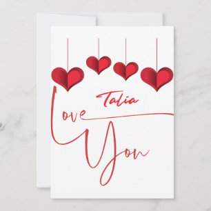 Tarjeta Festiva Te amo Talia- El regalo perfecto para Talia 