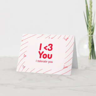 Tarjeta Festiva Te amo... Te tolero