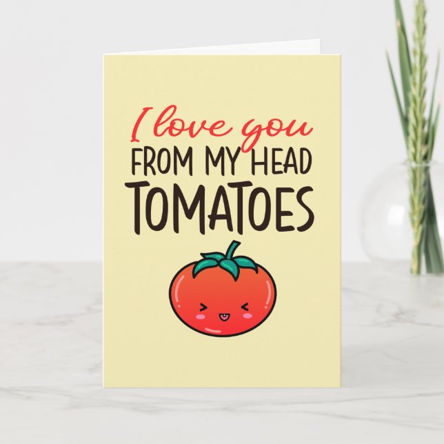 Tarjeta Festiva Te amo tomates Gracioso El día de San Valentín de  (Anverso)
