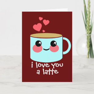 Tarjeta Festiva Te amo un El día de San Valentín latte