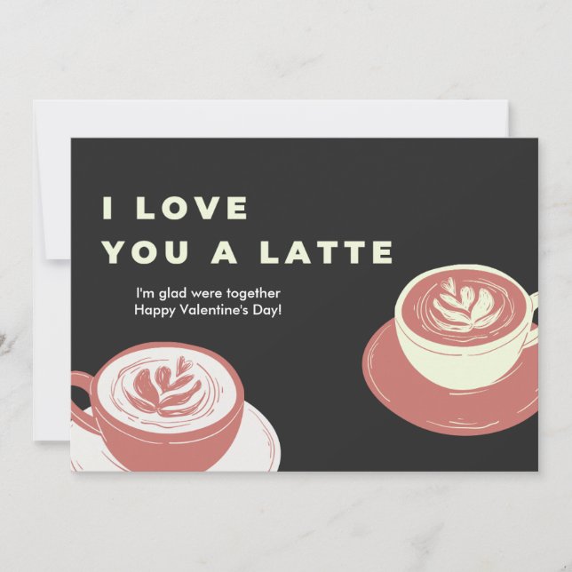 Tarjeta Festiva Te Amo un Latte | Divertido Día de San Valentín de (Anverso)