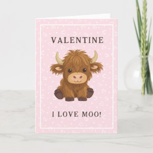 Tarjeta Festiva Te Amo Vaca Highland Moo San Valentín