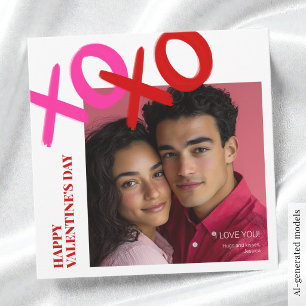 Tarjeta Festiva Te Amo XOXO Foto Moderno Feliz Día de San Valentín