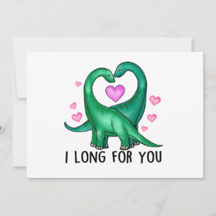 Tarjeta Festiva Te Anhelo Dinosaurio Divertido Día de San Valentín