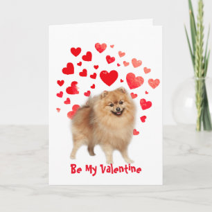 Tarjeta Festiva Te aúllo de amor Pomeranian perro de San Valentín