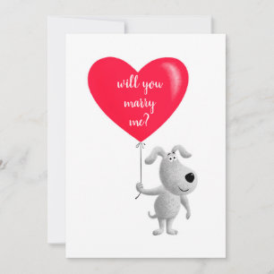 Tarjeta Festiva ¿Te Casarás Conmigo, Propuesta De Cachorro De Perr