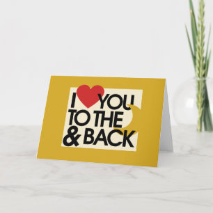 Tarjeta Festiva Te corazón a la luna y a la espalda
