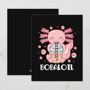 Tarjeta Festiva Té de burbujas de ajolote divertido
