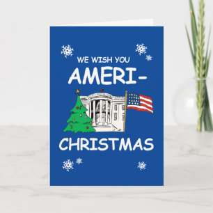 Tarjeta Festiva Te deseamos Navidades norteamericanos y un feliz a