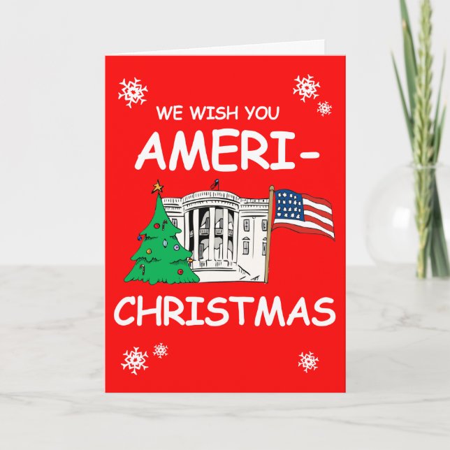 Tarjeta Festiva Te deseamos Navidades norteamericanos y un feliz a (Anverso)