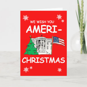 Tarjeta Festiva Te deseamos Navidades norteamericanos y un feliz a
