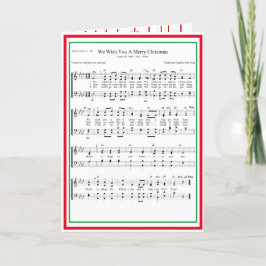 Tarjeta Festiva Te Deseamos Un Feliz Feriado De Música De Hoja De
