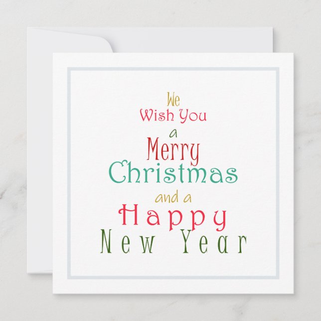 Tarjeta Festiva "Te deseamos una Feliz Navidad" (Anverso)