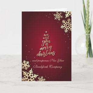Tarjeta Festiva Te deseamos una Feliz Navidad, Copos de nieve