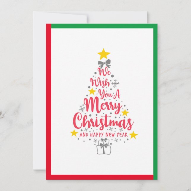 Tarjeta Festiva Te deseamos unas ferias navideñas en el pino (Anverso)