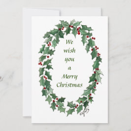 Tarjeta Festiva "Te Deseamos..." Wreath tradicional pintado