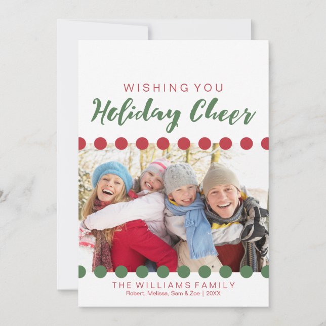 Tarjeta Festiva Te deseo alegría navideña - Foto (Anverso)