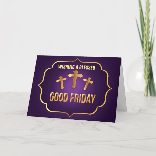 Tarjeta Festiva Te deseo una bendita cruz del Viernes Santo (Anverso)